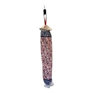 Handmade Plastic Bag Holder- Red White & Blue Floral